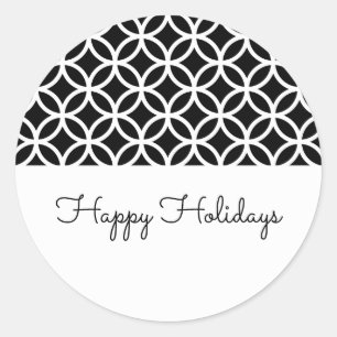 Black Classy Diamond Holiday Stickers