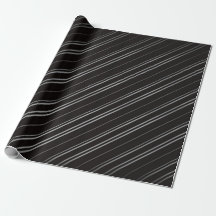 Black Classy Striped Wrapping Paper