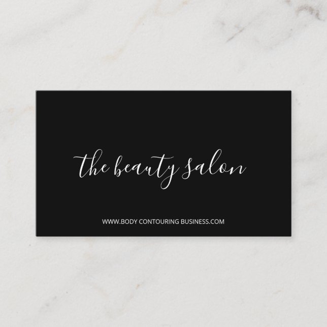 black Clean Simple Design with rectangle frame Business Card (Front)