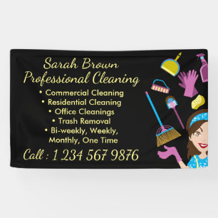 Black Cleaning Business Starter Advertisement Banner
