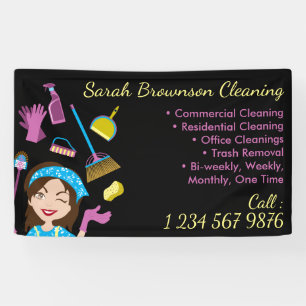 Black Cleaning Business Starter Advertisement Banner