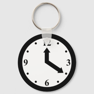 Black Clock Key Ring