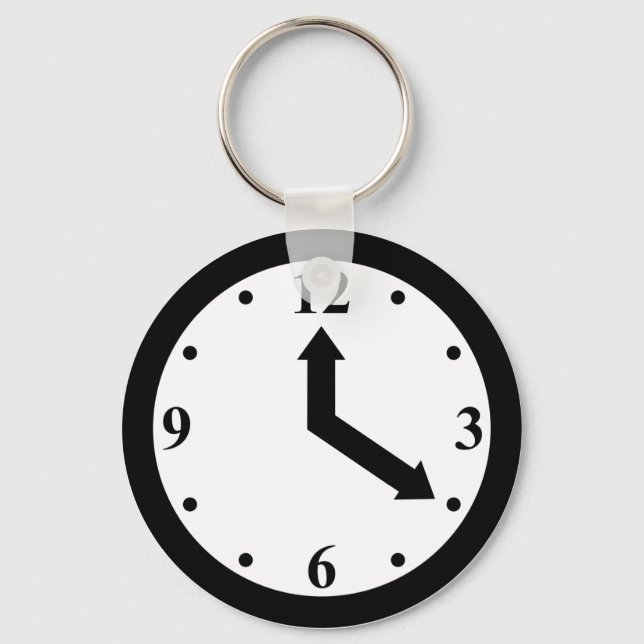 Black Clock Key Ring (Front)