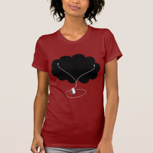 Black Cloud with Ear Buds T-Shirt