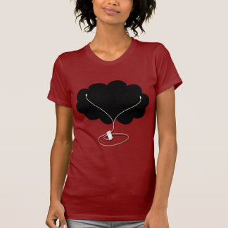 Black Cloud with Ear Buds T-Shirt