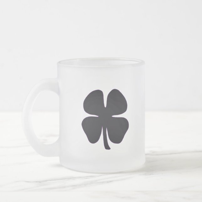 Black Clover frosted glass mug (Left)