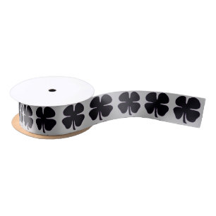 Black Clover grey ribbon spool Satin Ribbon