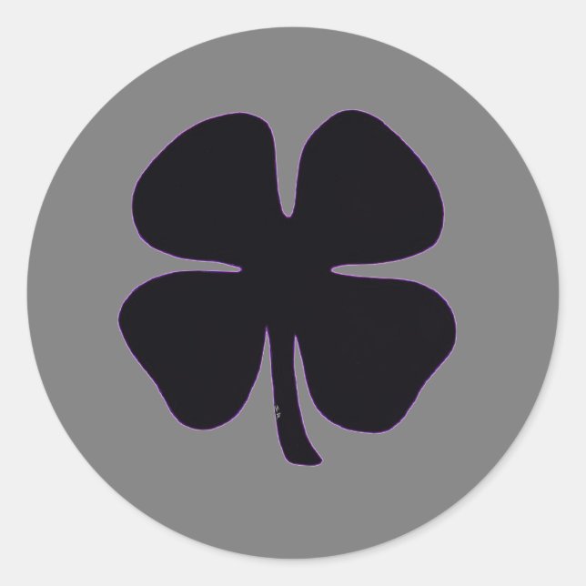 Black Clover grey round large stickers (Front)