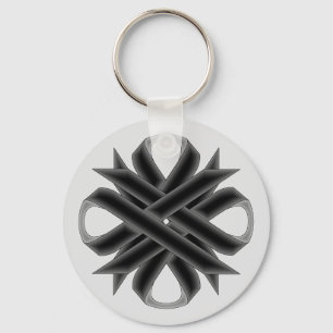 Black Clover Ribbon by Kenneth Yoncich Key Ring