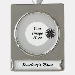 Black Clover Ribbon Template by Kenneth Yoncich Silver Plated Banner Ornament