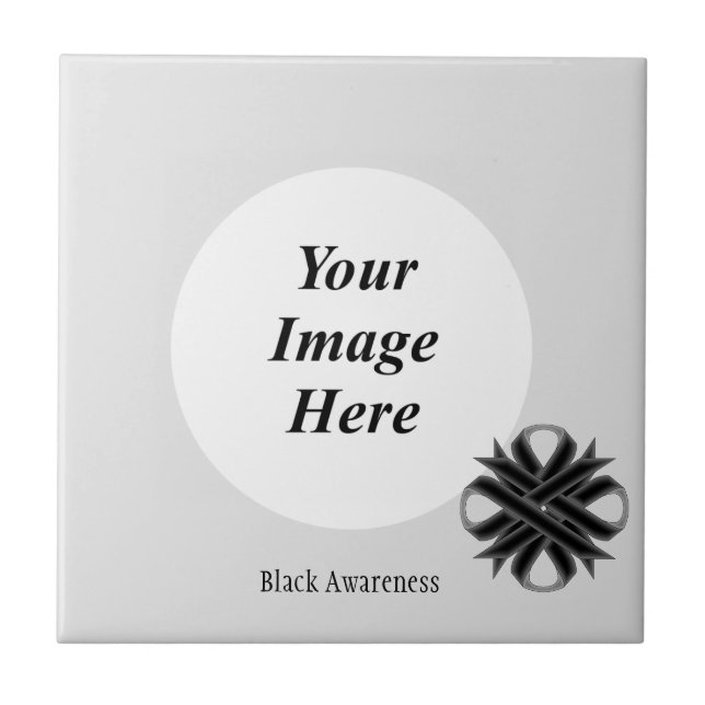 Black Clover Ribbon Template by Kenneth Yoncich Tile (Front)