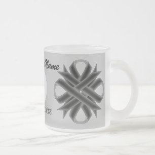 Black Clover Ribbon Tmpl by Kenneth Yoncich Frosted Glass Coffee Mug