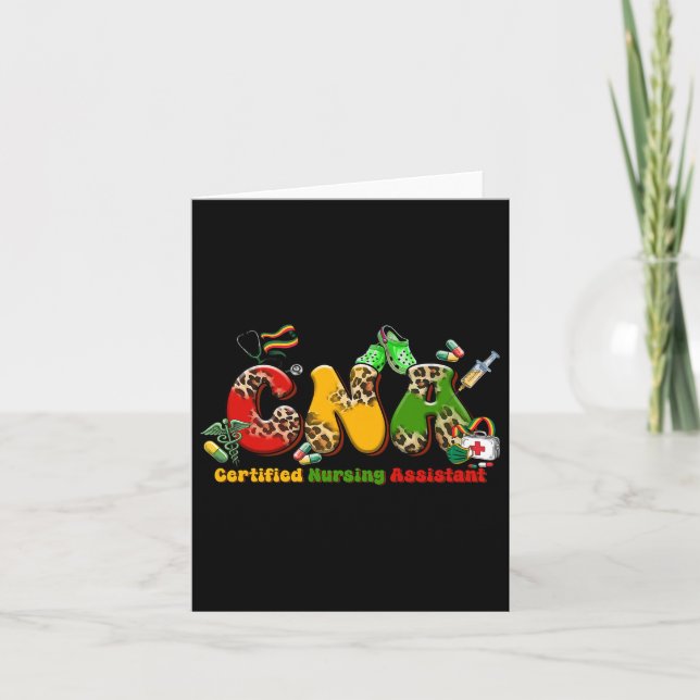 Black Cna Graduation Certified Nursing Istant Blac Card (Front)