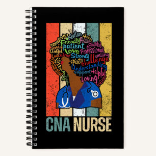 Black Cna Nurse For African American Melanin Nu Notebook