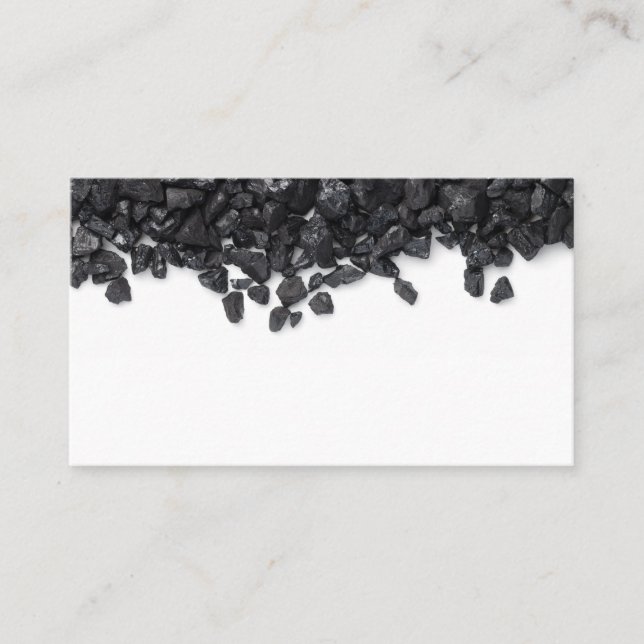 Black coal isolated on white background. Pea coal Business Card (Front)