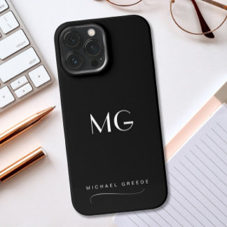 Black Coal Monogram and Name iPhone 13 Pro Max Case