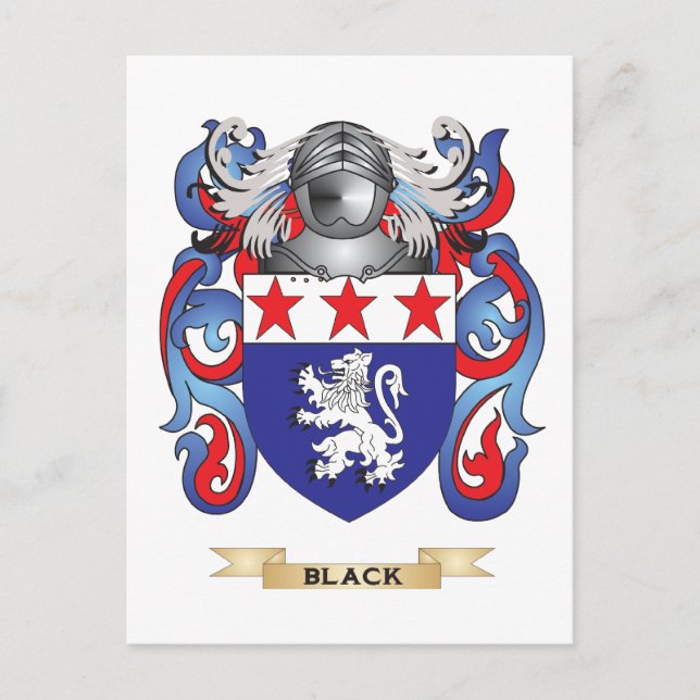 Black Coat of Arms (Family Crest) Postcard (Front)