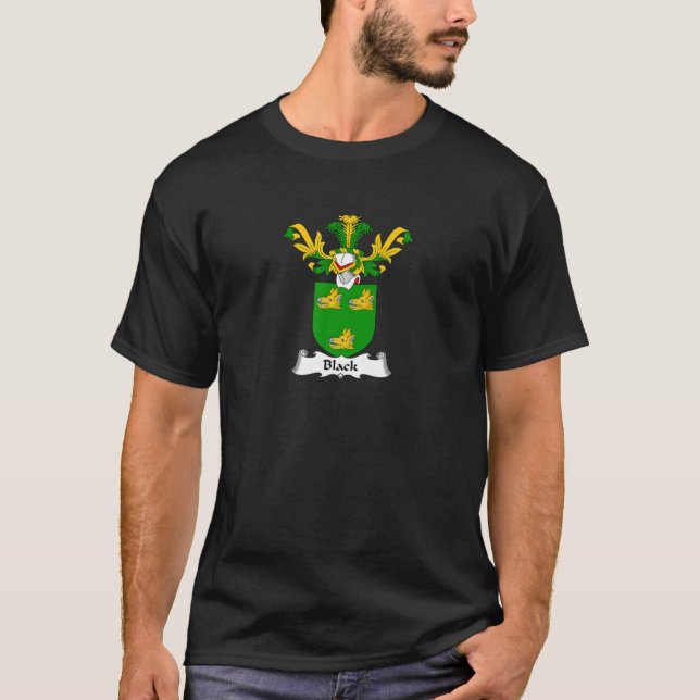 Black Coat Of Arms - Family Crest T-Shirt (Front)