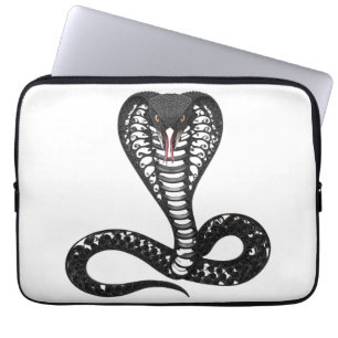 Black Cobra in Quilling Style Laptop / Tablet bag