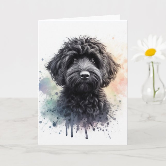 Black Cockapoo Card (Small Plant)