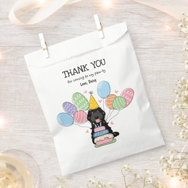 Black Cockapoo Cavapoo Birthday Party  Favour Bags (Clipped)