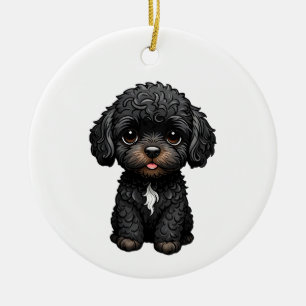 Black Cockapoo Ceramic Tree Decoration