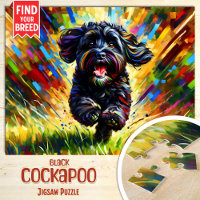 Black Cockapoo Dog Portrait Acrylic Art Print Dog