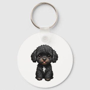 Black Cockapoo Key Ring