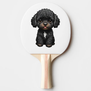 Black Cockapoo Ping Pong Paddle