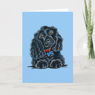 Black Cocker Spaniel Fitz Card