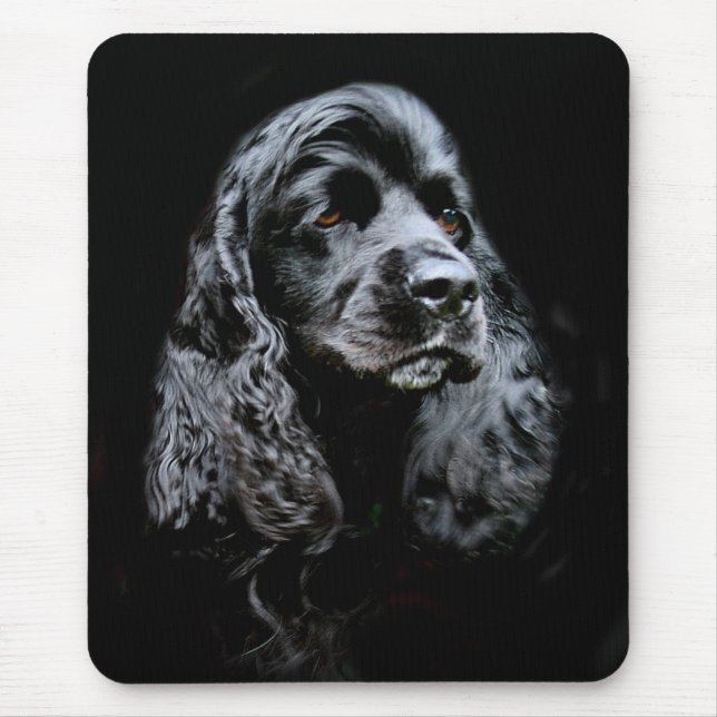 Black Cocker Spaniel Mouse Mat (Front)