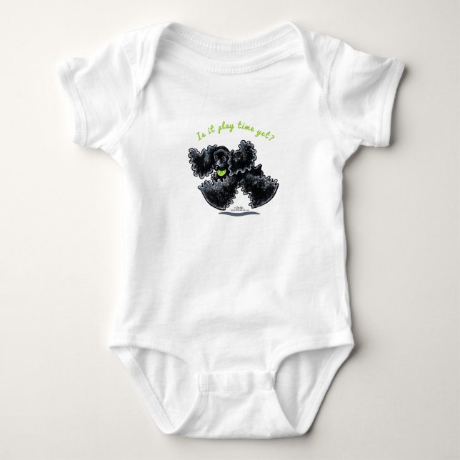 Black Cocker Spaniel Playtime Yet Baby Bodysuit (Front)