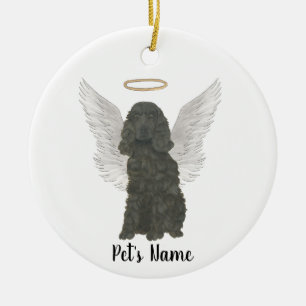 Black Cocker Spaniel Sympathy Memorial  Ceramic Tree Decoration