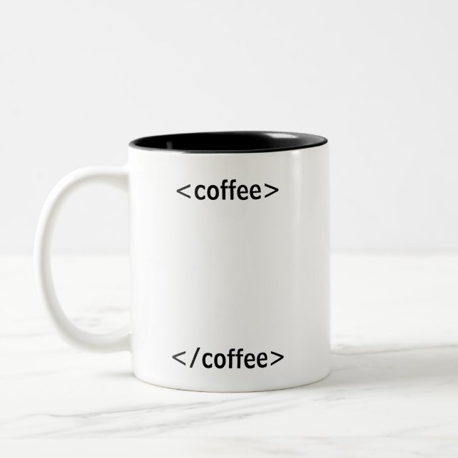 Black Code Coffee Funny Programmer Mug (Left)