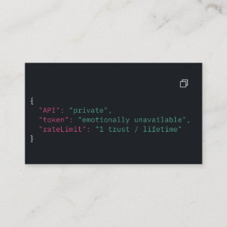 Black Coder Quote Business Card – Customisable