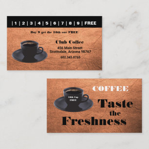 Black Coffee Cup Punch Card Free Cup Loyalty Card