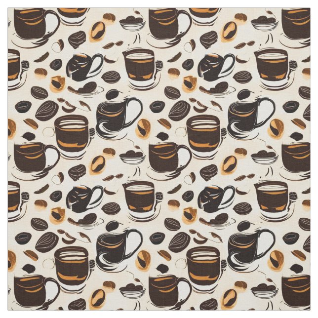 Black Coffee Oil Paint Pattern  Fabric (Swatch)