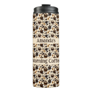 Black Coffee Oil Paint Pattern Personalised Thermal Tumbler