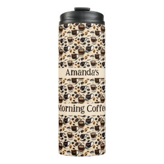 Black Coffee Oil Paint Pattern Personalised  Thermal Tumbler