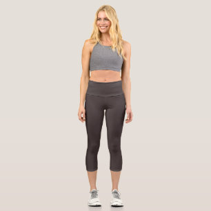 Black coffee (solid colour) capri leggings