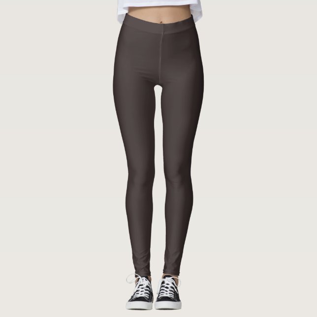 Black coffee  (solid colour)  leggings (Front)