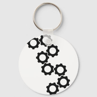 black cogwheels icon key ring