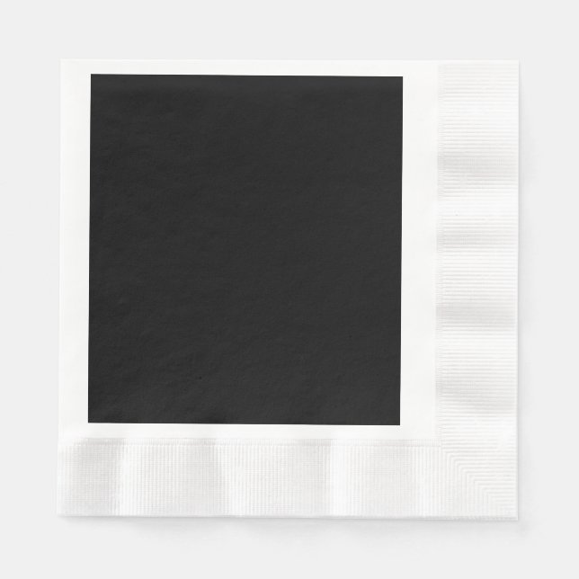 Black Coined Luncheon Paper Napkin (Front)