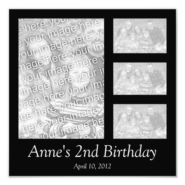 Black Collage Photo Print (Front)