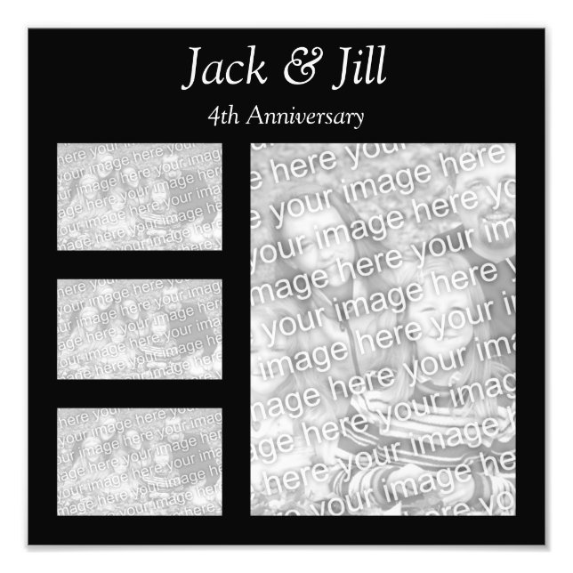 Black Collage Photo Print (Front)