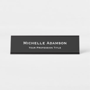 Black Color Professional Plain Modern Desk Name Plate