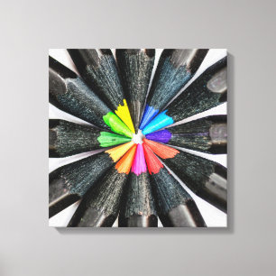 Black Colored Pencils Canvas Print