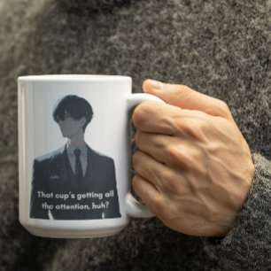 Black colour Anime character getting jealous Coffee Mug