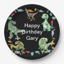 Black colour Background Dinosaur Birthday Party