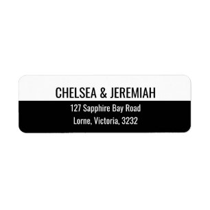 Black Colour Block Custom Return Address Label